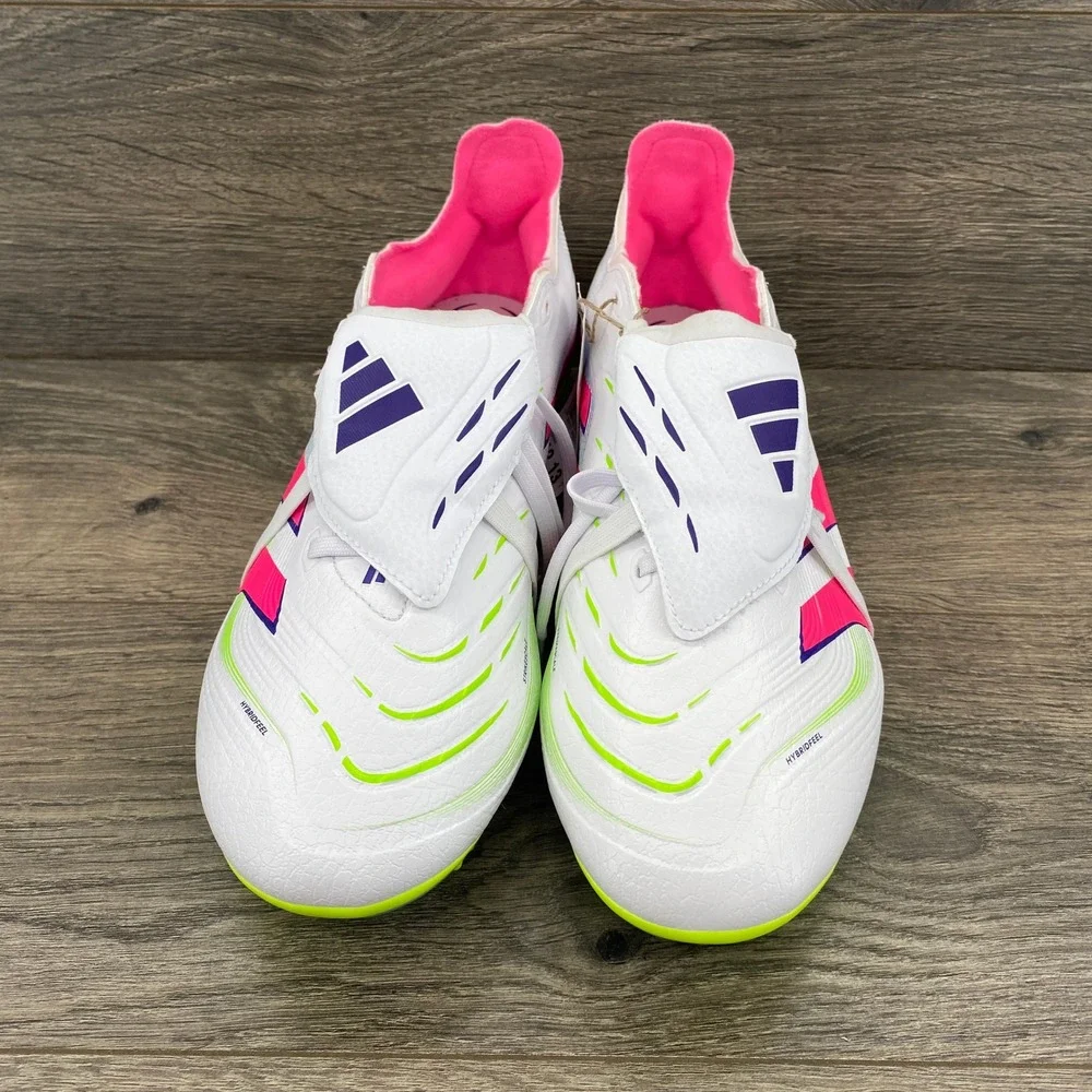 adidas Predator League FT Soccer Cleats Mens 12 White Pink Lucid Lemon IG7715